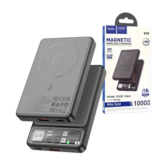 Power Bank Magnético Hoco Q18 Tourer 22,5w 10000mAh Preto